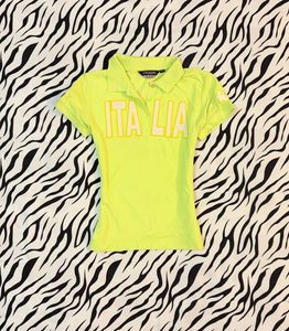 Bright Yellow Kappa 'ITALIA' Polo Shirt