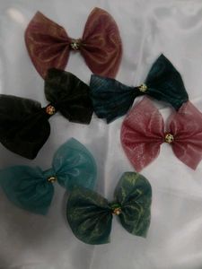 Set of 5 Glitter Bow Hair Clips