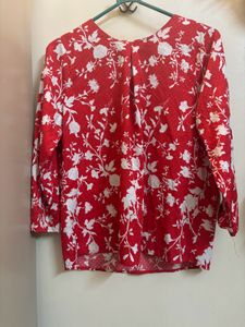 Red Floral Print top used once