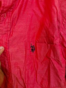 U.S POLO Men's RED Button-Up Shirt