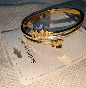 Gold Butterfly & Flower Bangle