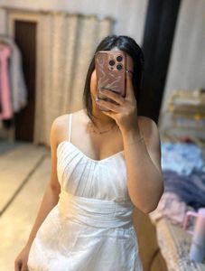 Chic White Strappy Midi Dress