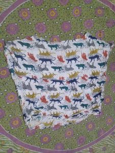 Cute Animal Print Smocked Crop Top