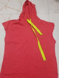 Sleeveless Hoodie Top long lanth