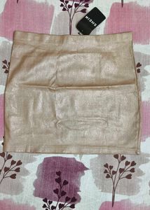 Gold Shimmer Party Mini Skirt Shein