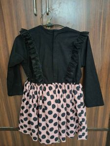 Girls' Black &amp; Polka Dot Dress