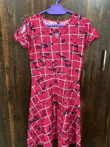 PinkPrinted Skater Dress – Worn Once – Like New