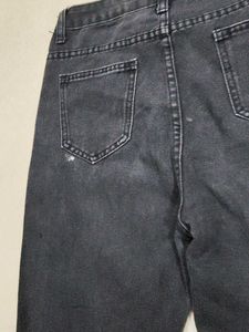Stylish Black Denim Jeans with Side Slits