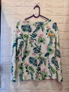Tropical Print Long Sleeve Top