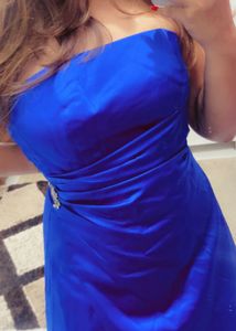 off shoulder Stunning Royal Blue Gown