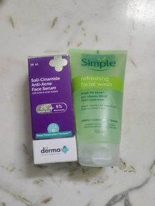 The Derma Co. serum and simple facewash