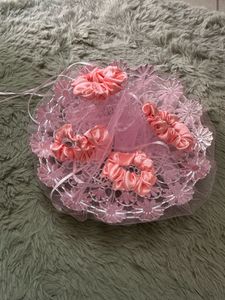 Pink Satin Scrunchie Set