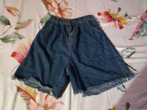 Distressed Denim Culottes