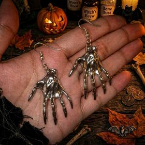 Gothic Spooky Skeleton Hand Dangle Earrings