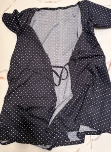 Philippines Navy Polka Dot coat