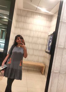 Cute office Grey Embroidered Kurta