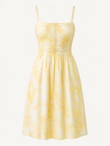 Charming Yellow Floral Summer Dress