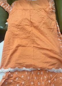 mulmul brand Orange Embroidered sets