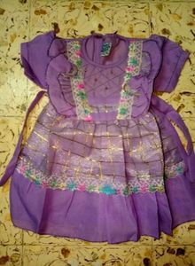 Brand New Purple Colour Beautiful Girls Kids Frock