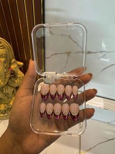 Elegant French Tip cateyes Press-On Nails