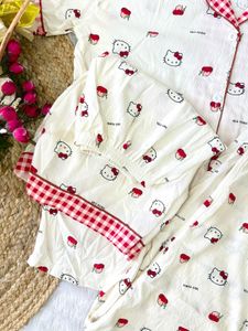 Cute Hello Kitty 3piece korean nightSet