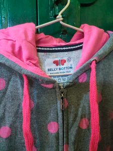 Polka Dot Zip-Up Hoodie