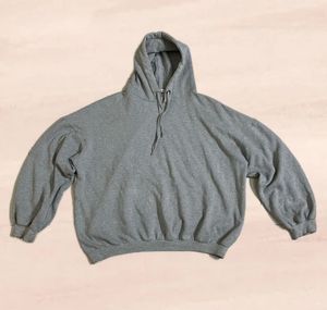 Drop Shoulder Grey Pullover Hoodie