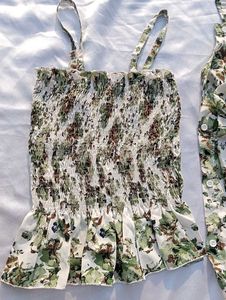 Floral Print Top &amp; Cami Set