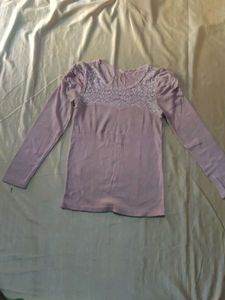 Chic Lace Detail Long Sleeve Top