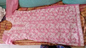 Pink Chikankari Kurta Set