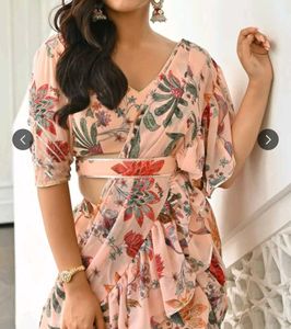 Designer Floral  saree with blouse