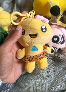 Cute Yellow Plush Keychain Toy