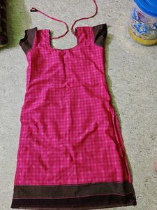 Vibrant Pink Checked Kurta