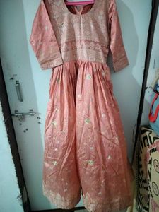 Beautiful Pink Embroidered anarkali with dupatta