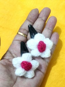 Cute Crochet Flower Hair Clips♥️🌸