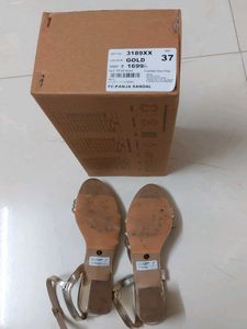 Gold Block Heel Sandals