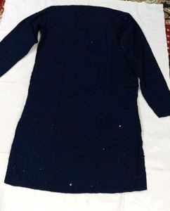 Navy Blue Sequin Kurta