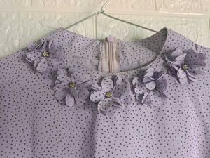 Floral Collar Polka Dot Top