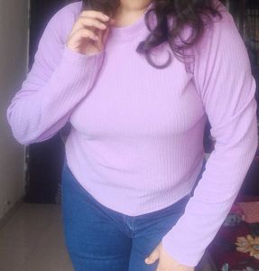 Lavender Textured Long Sleeve Top