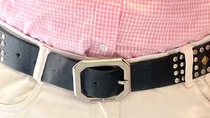 Being Human Studded Black Belt with Silver Buckle