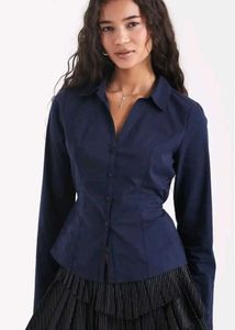 Classic Navy Blue Button-Up Shirt