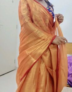 NEW Handloom Golden Saree