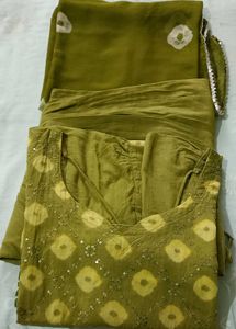 Olive Green Kurta Set with Dupatta