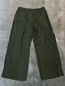 Olive Green Wide-Leg Pants (Lightweight)