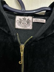 Juicy Couture Black Velour Zip Hoodie