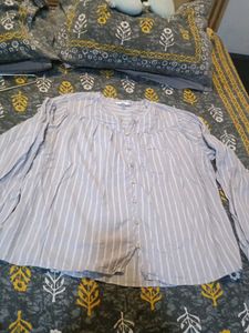 Striped Button-Down Blouse