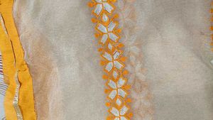 Embroidered dupatta with Geometric Print