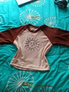 Sun and moon printed Crop top