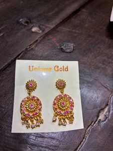 Unique Gold Earrings with Stones