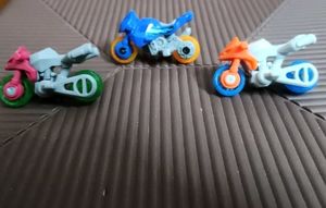 set of 3 kinder Joy racer edition bike toys